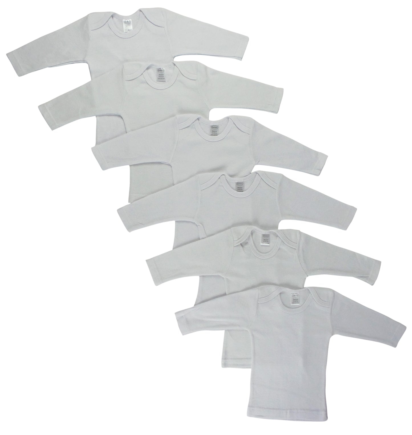 White Long Sleeve Lap T-shirts 6 Pack 050_050